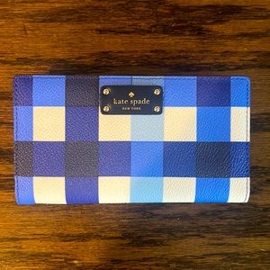 Kate Spade Grove Street Printed Millie pacific Gingham Wallet